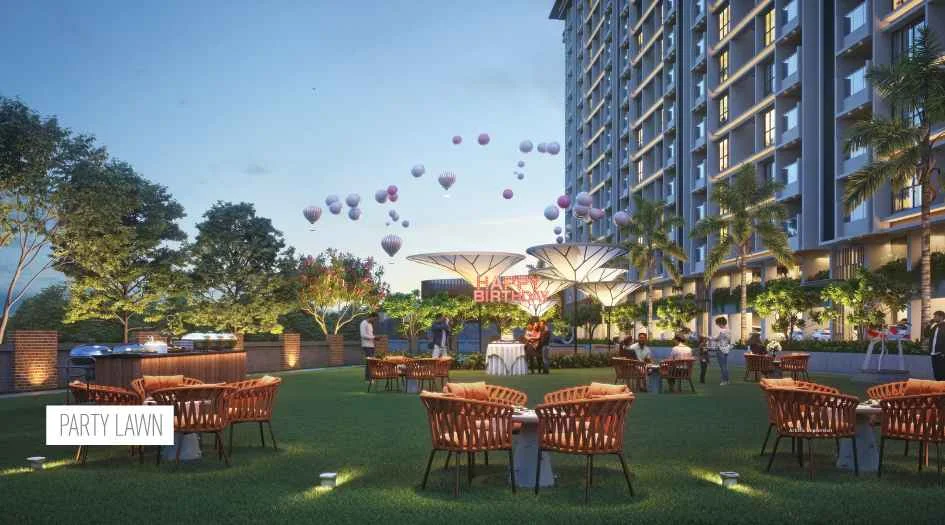 Vivanta Next - party lawn set for an evening gathering, Tathawade Pune